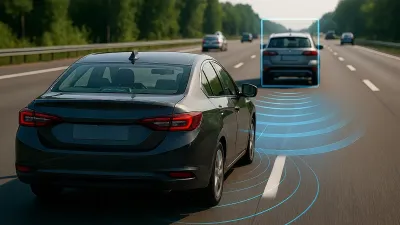 Control de crucero adaptativo detectando un vehículo en carretera mediante sensores ADAS